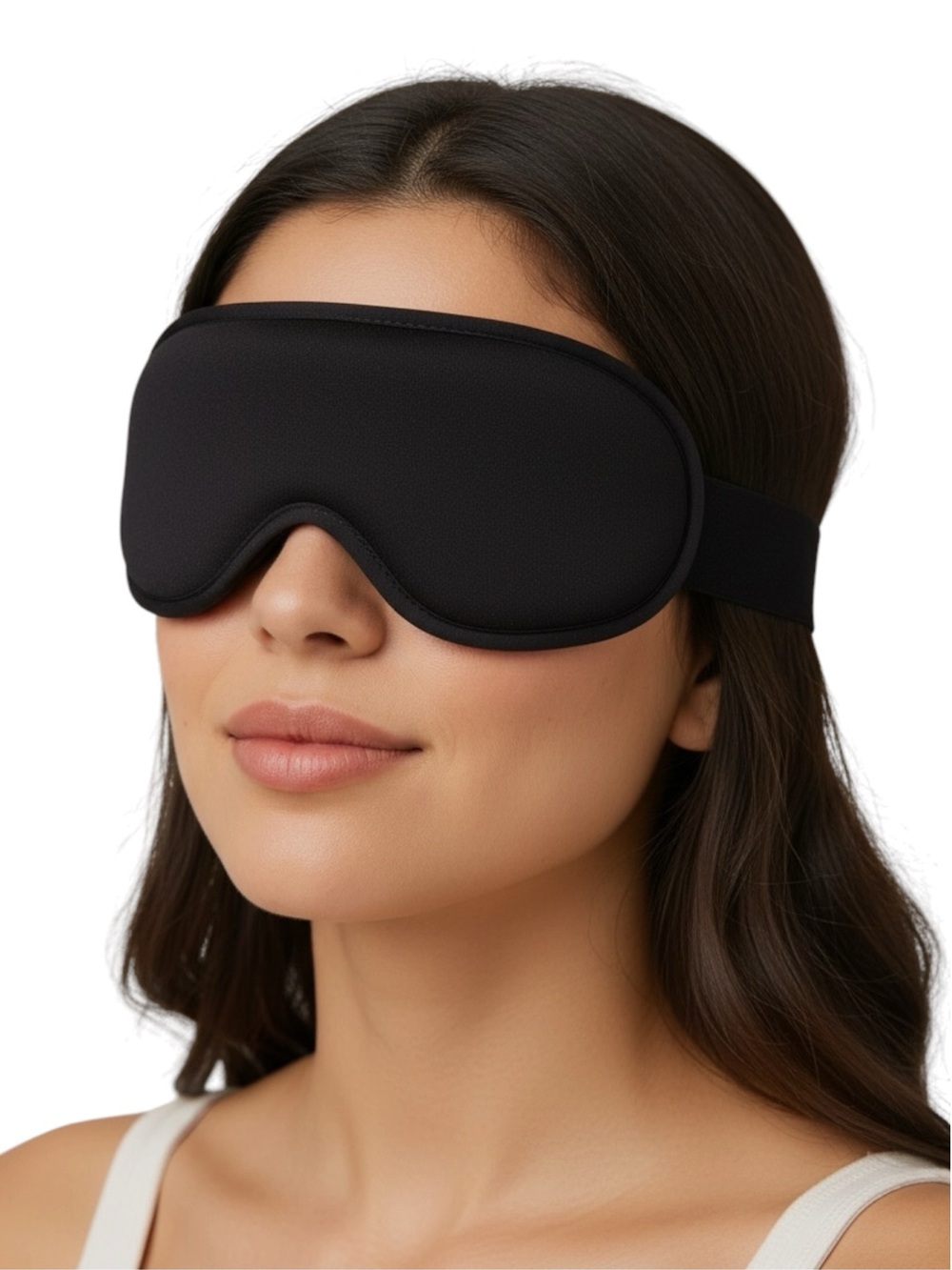 FOCBEO Black Weighted Eye Mask 100% Blackout Sleep 3D Contoured